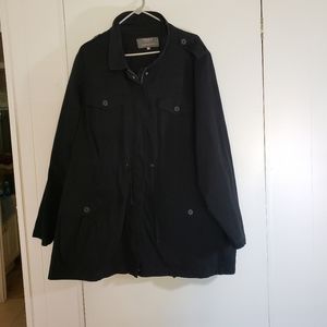 Torrid Black Trench Coat Size 5 Drawstring Waist Zipper and Snaps